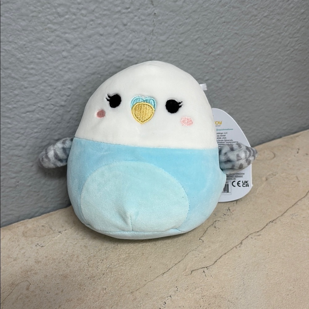 Squishmallows White and Blue Stuffed Animal Plush